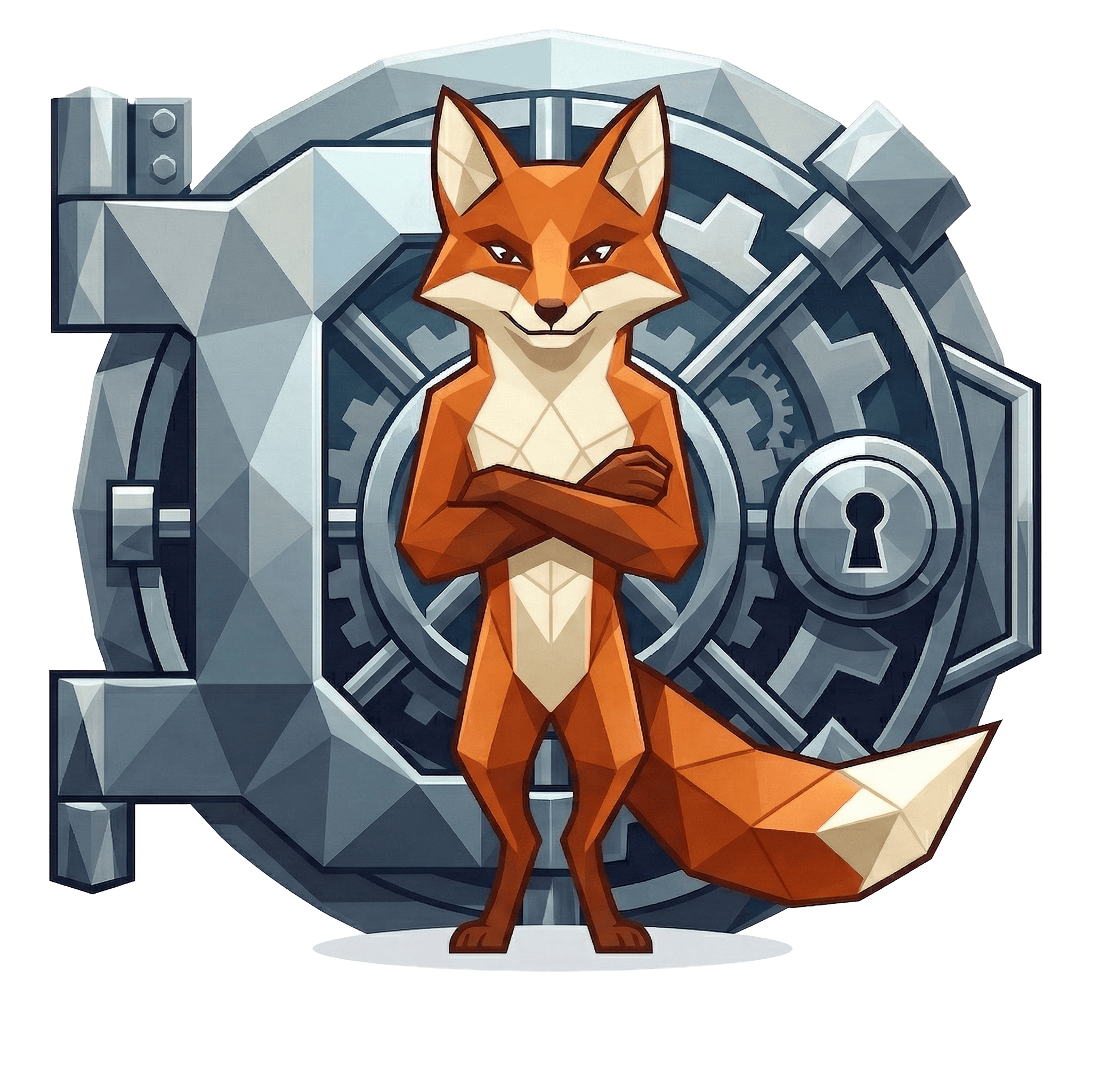 Mr. Fox standing in front of a secure vault — your private AI server